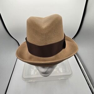 Banana Republic Fedora Hat Mens Medium Beige Wool Felt Made Italy Casual Winter